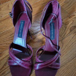 Jennifer Moore Size 7/7.5 Maroon Strappy Stilettos